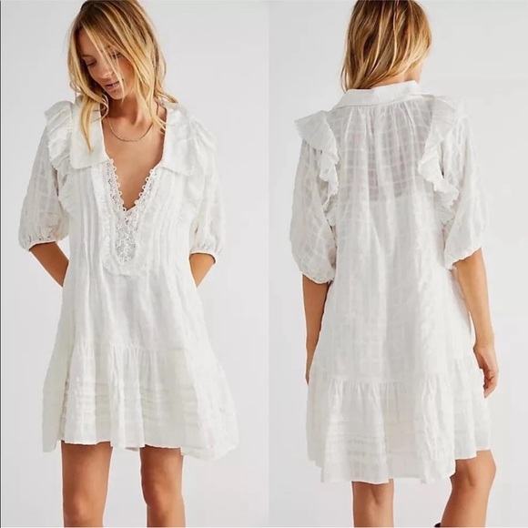 Free People Dresses & Skirts - NEW Free People Elora Mini Dress White Size Large